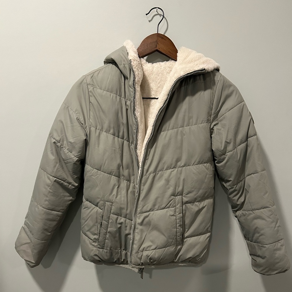 Girks abercrombie & fitch reversible puffer coat
